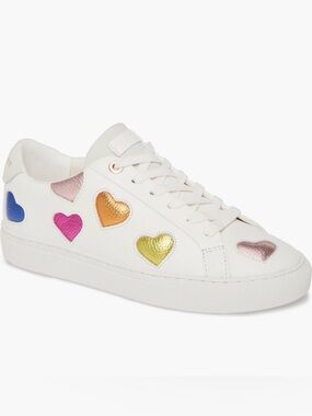 Kurt Geiger London Lane Love Sneakers with Metallic Hearts White 7
